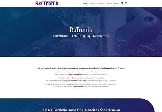 Webseiten Referenz rotronik.at, Screenshot von Webseite RoTronik e.U.