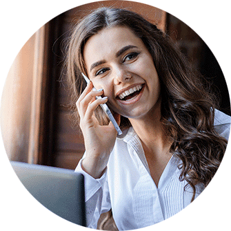 Frau glücklich, Telefon, Schnurlostelefon, Internettelefon
